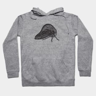 Treehopper Ink Art - cool and cute insect design - on white Hoodie